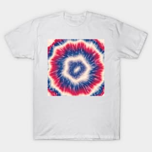 Blue, red, and white tie dye T-Shirt